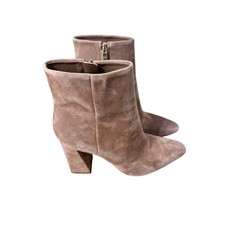Marc Fisher LTD Taupe Suede Pointed Toe Block Heel Ankle Boots Size 7M