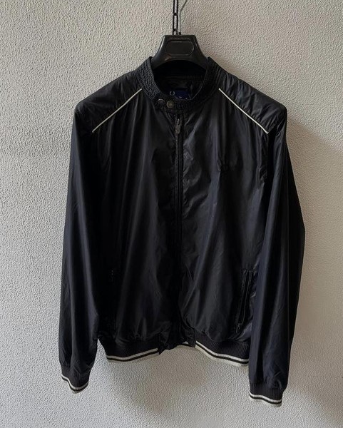 Men Fred Perry Jacket Black Nylon 38 / M / 46