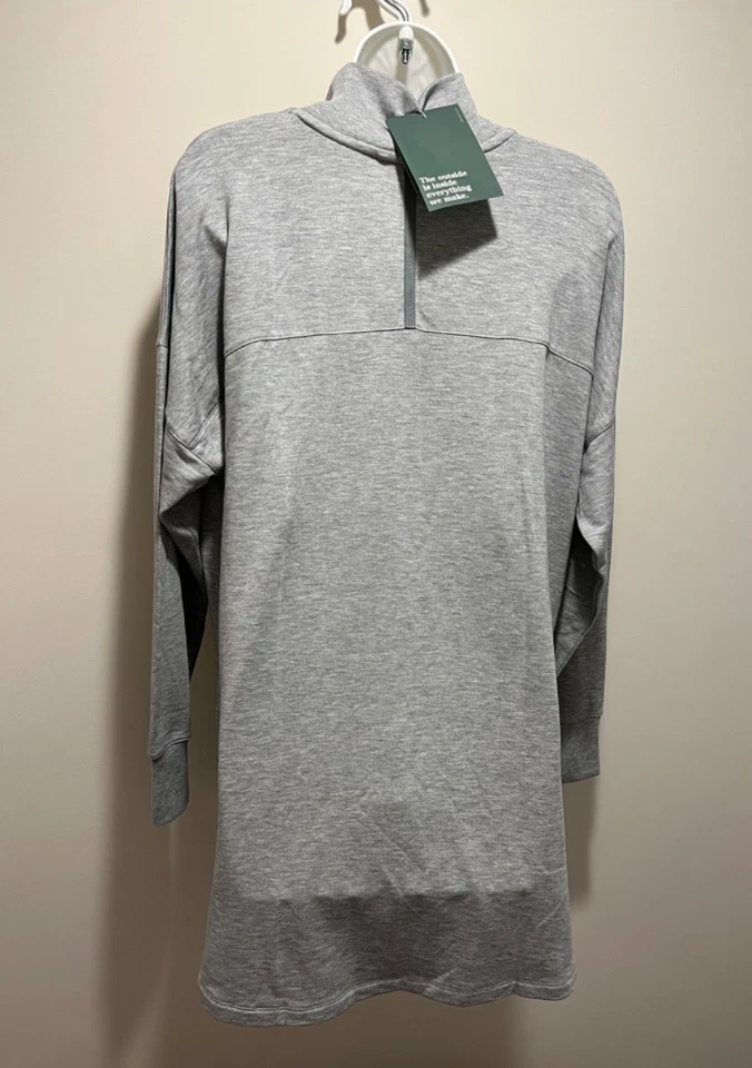 LL Bean Womens XLARGE Soft Flex Mock Neck Pullover Sweatshirt Gray Heather NWT - Image 3 of 4