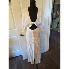 Free People size Medium white dress, smocked sleeves, smocked back.