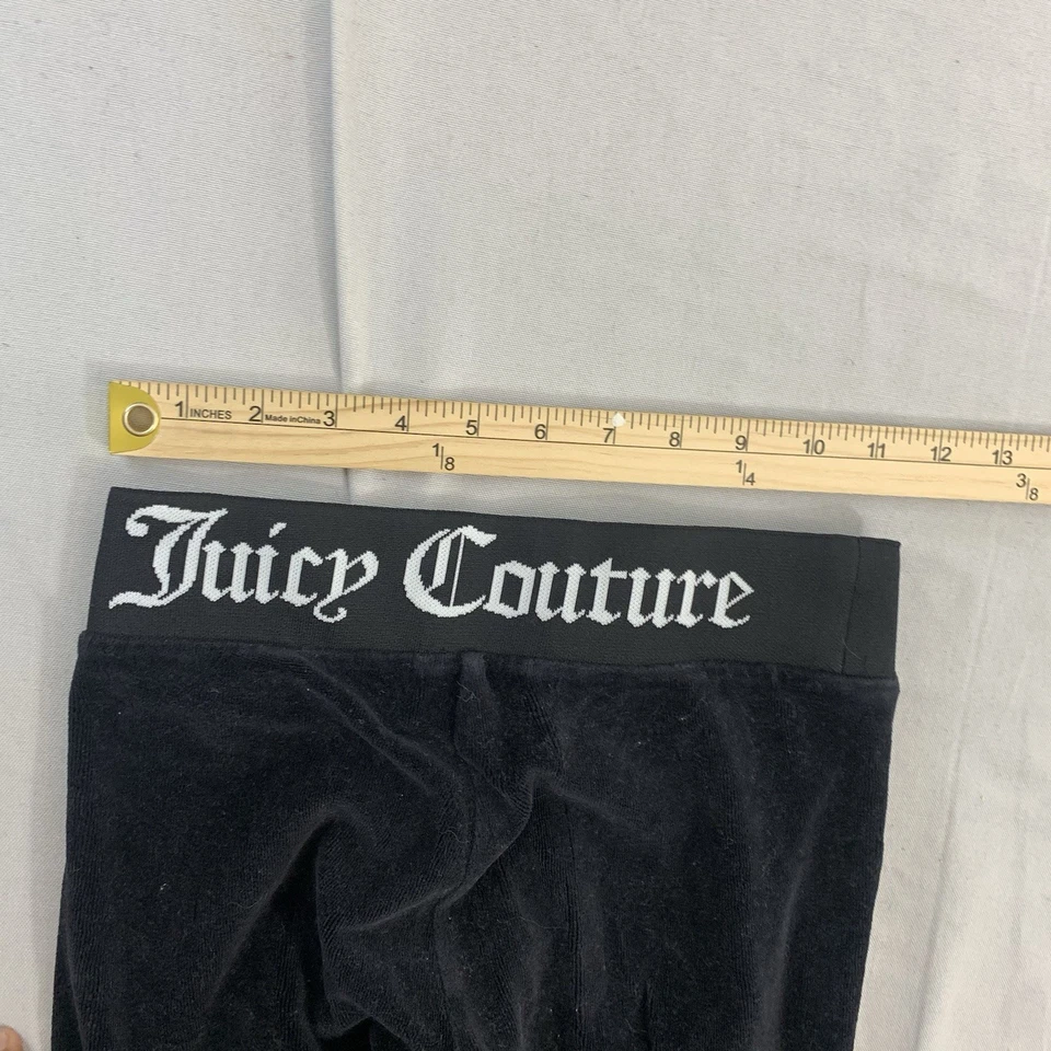 Pantalones deportivos Juicy Couture para niñas 10 negros de terciopelo bolsillos suaves Foto 4 de 4