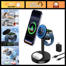 3-in-1 Fast Wireless Charging Station for iPhone, Apple Watch  AirPods - 15W Ma