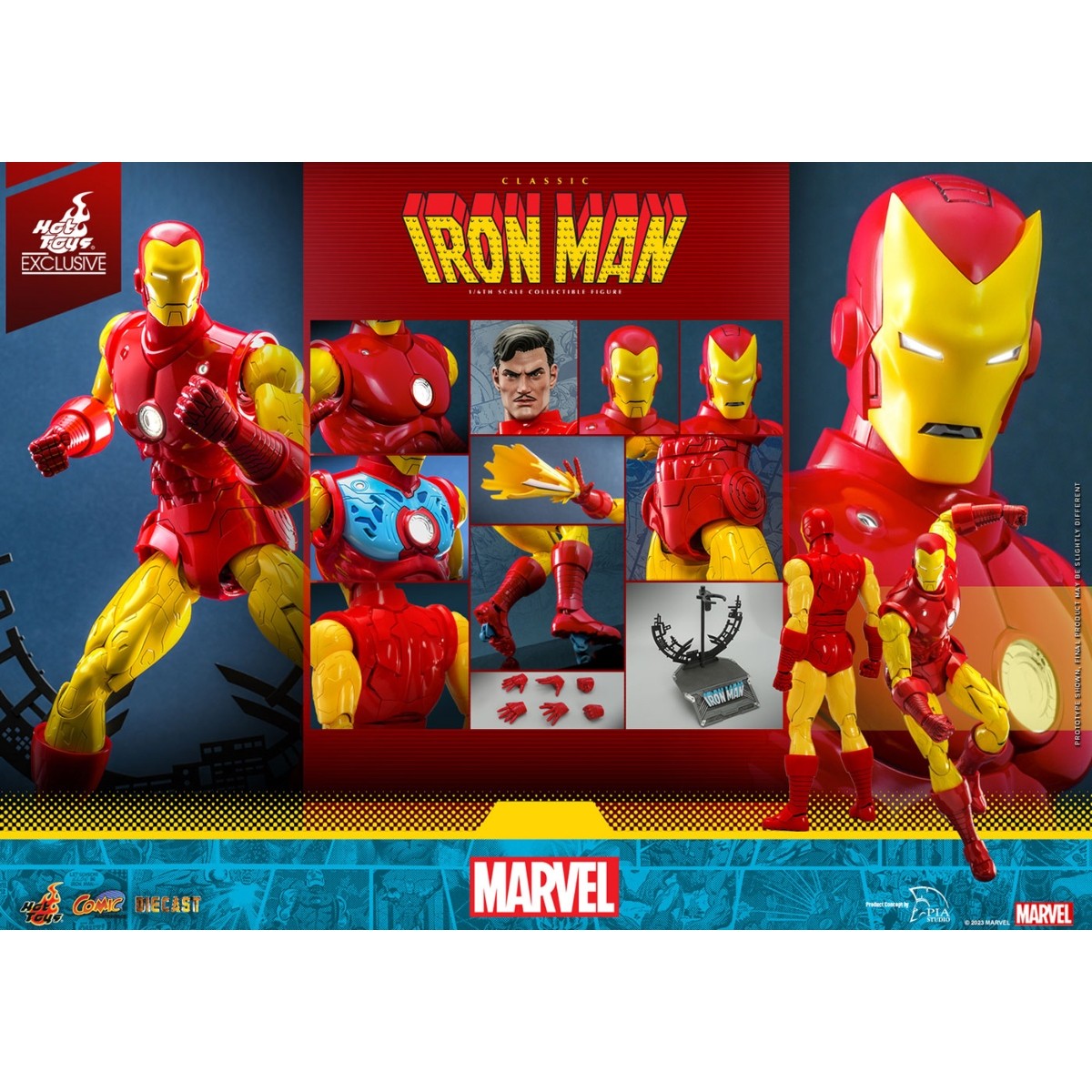 Iron Man Classic Comic MP Diecast Fully Poseable Exclusive Hot
