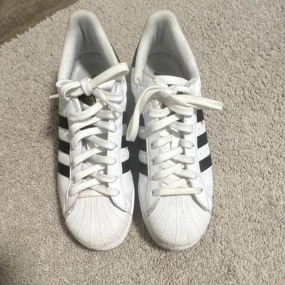 adidas Superstar Men's Low Top Lace-Up Sneakers White/Black Pre-Owned