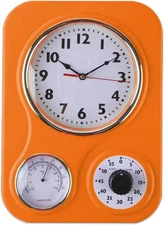 - 9.5 Inch X 12.5 Inch - Retro Kitchen Wall Clock, Vintage Wall Clock with a The