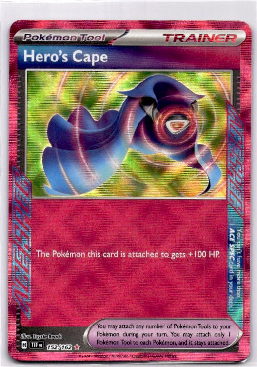 Capa de Héroe 152/162 ACE SPEC Raro Fuerzas Temporales Pokemon Holo Casi Como Nuevo