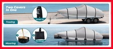 1400D Heavy Duty Boat Cover Trailerable V-Hull Fish/Ski Bass 20-22' 100" beam
