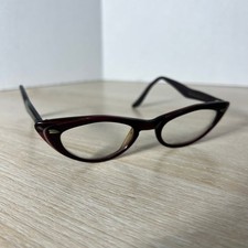 Vintage Bausch Lomb 4 1/4 - 5 1/2 Eyeglasses Purple Brown PARTS ONLY 46-20