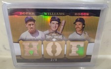 Ted Williams Wade Boggs Bobby Doerr 2006 Topps Triple Threads Triple Relic 2/9