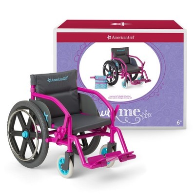 18-inch Doll Ultralight Working Wheelchair with Padded Seat and Fabric Bag, f...