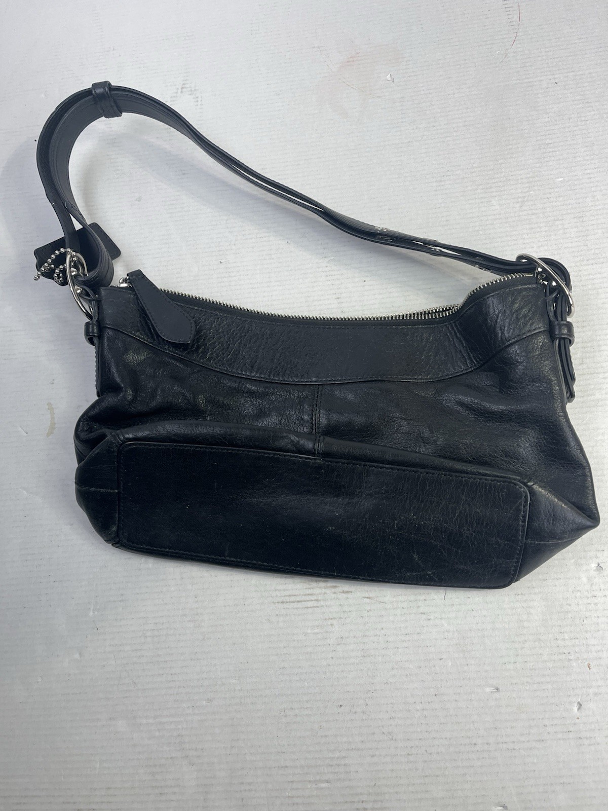 COACH  Black Leather ASHLEY Pleated Python Crossb… - image 4