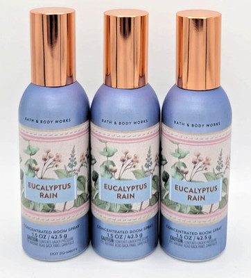 3x Bath & Body Works Eucalyptus Rain Concentrated Room Spray New 1.5 oz each