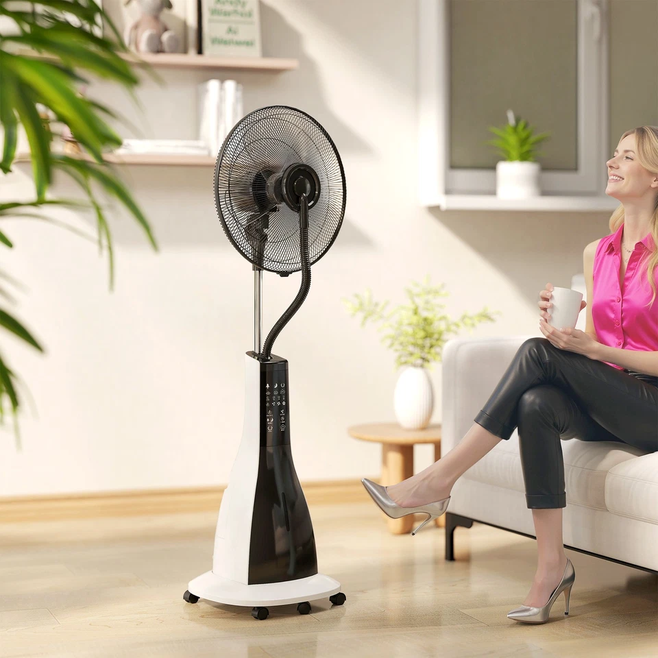 HOMCOM Ventilatore a Nebulizzazione con Serbatoio da 3L, 3 Modalità e 3 Velocità - Immagine 2 di 4