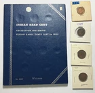 WHITMAN INDIAN HEAD CENT FOLDER #9003 INCL FLYING EAGLE 1856-1909 - with 4 COINS