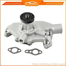 Satin Reverse-rotation Short Water Pump For Sbc Small Block Chevy 265 350 400