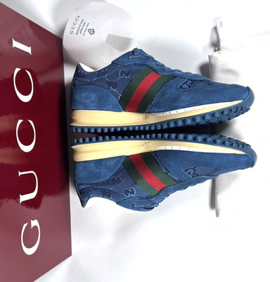 Gucci M Nora Re-Motion Sneaker NYLO Blue Sapphire GG Monogram Neu mit Box