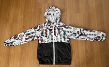 Jordan Jacket Youth M Black White Hooded Full Zip Windbreaker Air Jumpman Logo