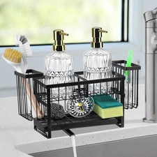 Sponge Holder for Kitchen Sink Organizer Caddy 2 Tier Dish Brush Scrubber Hol...