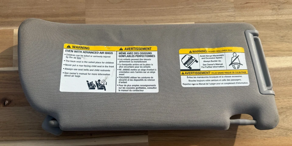 96401-9bf1c Nissan Xterra 05-12 Frontier lado del conductor gris tela LH parasol OEM Foto 3 de 3