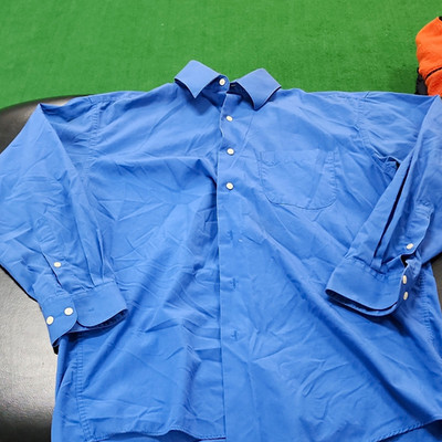 Bergamo New York Men's Classic Fit Dress Shirt Blue Solid 15-15 1/2 32/33