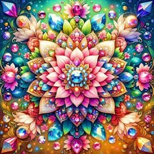 Diamond Art Kits for Adults-Flowers Diamond Painting Kits for Adults Mandala