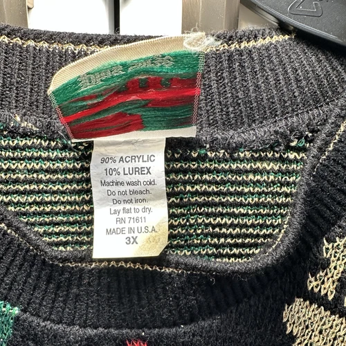 VTG Nutcracker Ugly Christmas Sweater Floral Plus size 3X Sparkly SI19