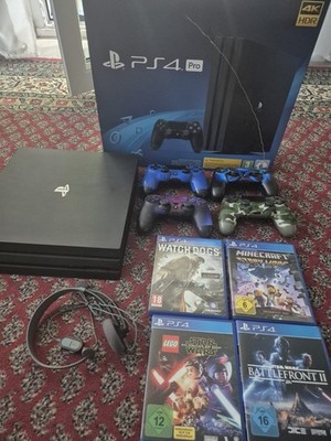 PlayStation 4 Pro 2TB Konsole PS4 + 17 Spiele + 2 Controller + Wandhalter