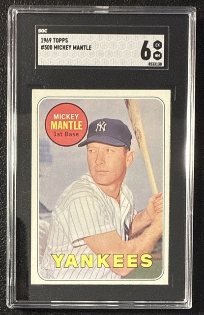1969 Topps #500 / Mickey Mantle / SGC 6 EX-NM / SNOW WHITE & POINTY SHARP!