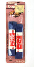 Vintage 2 Pair Stay-Ty Blue 27" Shoe Laces Sport Fashion 5/16" Wide Made in USA