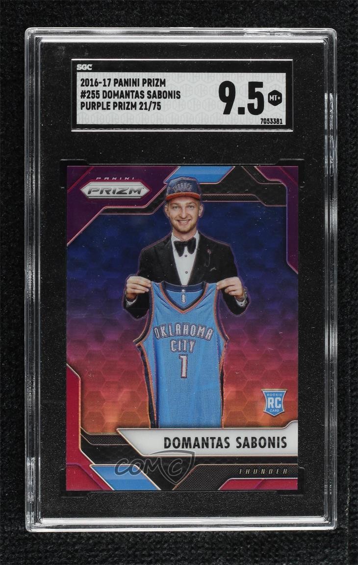 2016 Panini Prizm Purple 21/75 Domantas Sabonis #255 SGC 9.5 Mint+ Rookie RC fi6