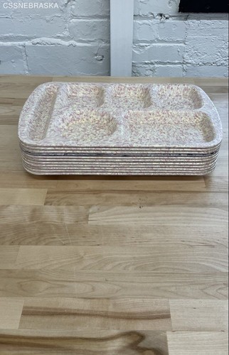 Vintage Melamine Cafeteria Lunch Trays 10pc Lot Confetti Splatter Pattern