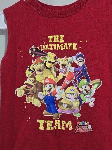 Y2K Mario Super Sluggers Baseball Tank Top Super Mario Bros Cut Tag Youth 6/7 - Picture 5 of 15