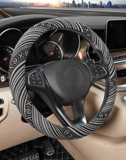 Seg Direct Boho Steering Wheel Cover With Baja Blanket Cloth Zebra White Seg Direct Boho Steering Wheel Cover With Baja Blanket Cloth Zebra White