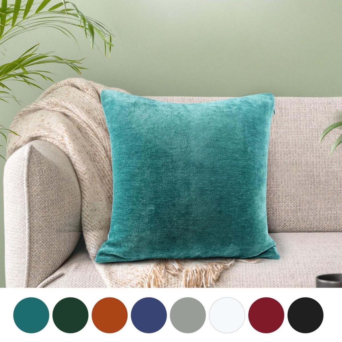 Soft Chenille Throw Pillow Covers Water Repellent for Sofa