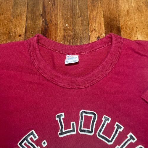 Vintage St Louis Cardinals Shirt Mens Large Red Champion Single Stitch USA Made - Picture 3 of 12
