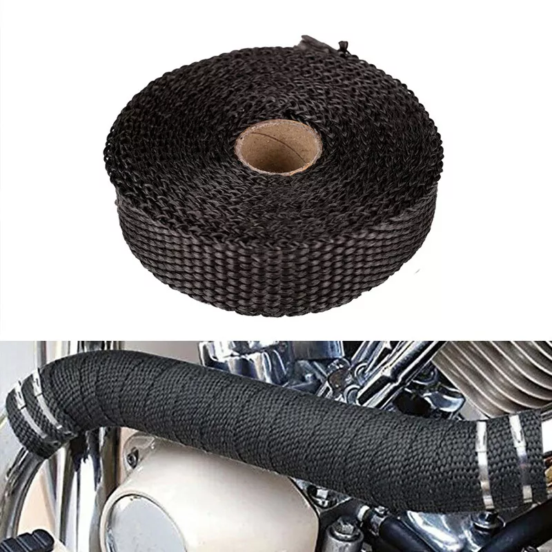 Cinta de envoltura de tubo de escape de automóvil de 1,5 metros cinta de aislamiento de fibra de vidrio térmico Foto 2 de 4