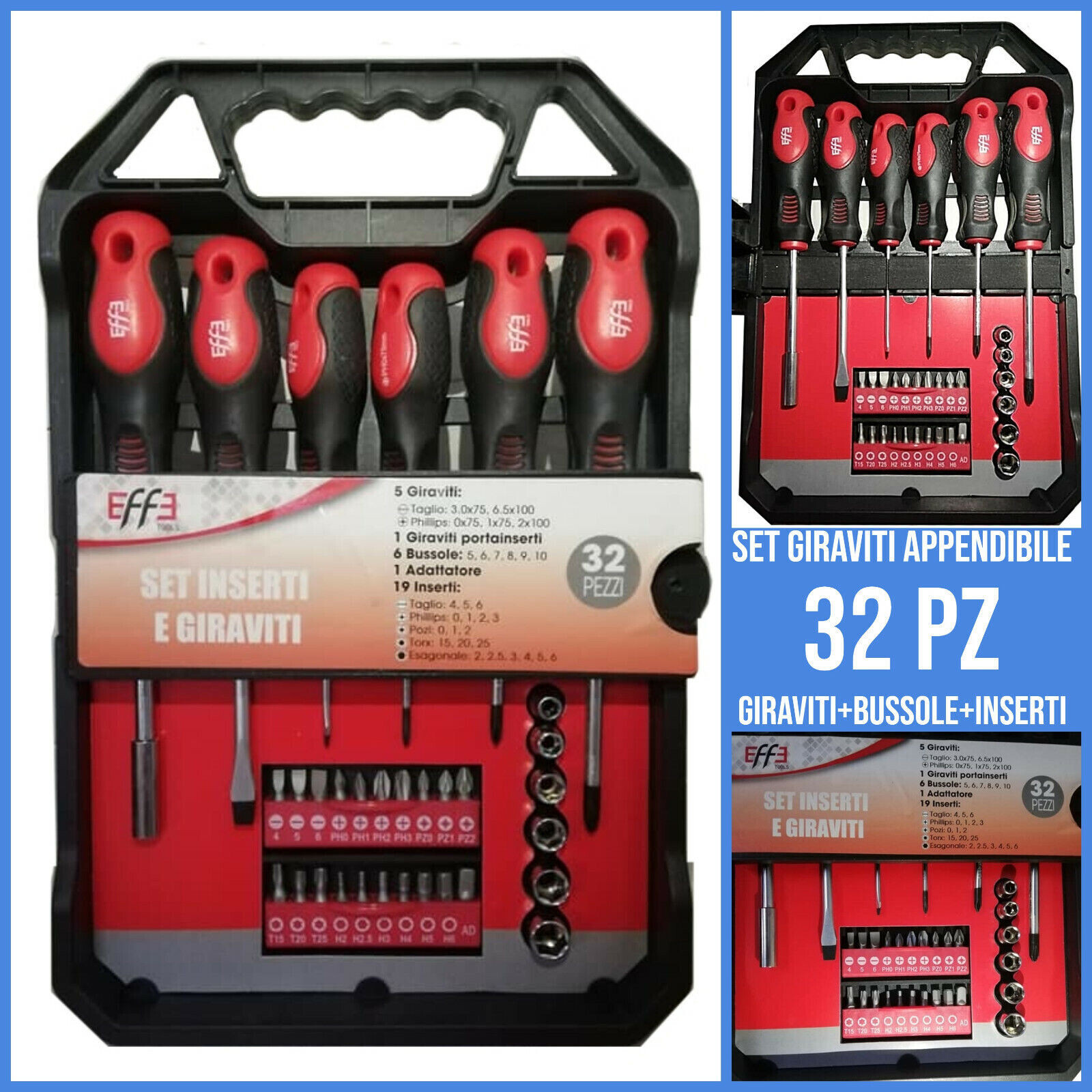 Serie giraviti Kit taglio croce + inserti giravite cacciavite cacciaviti bussole