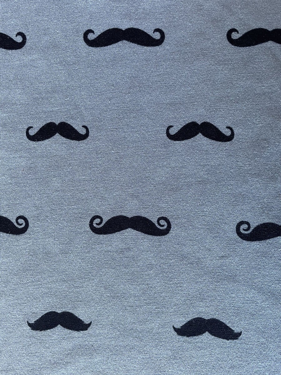 T-shirt LuLaRoe Hudson à Motif Moustache - Noir Et Gris, Taille Large, Neuf Avec étiquettes