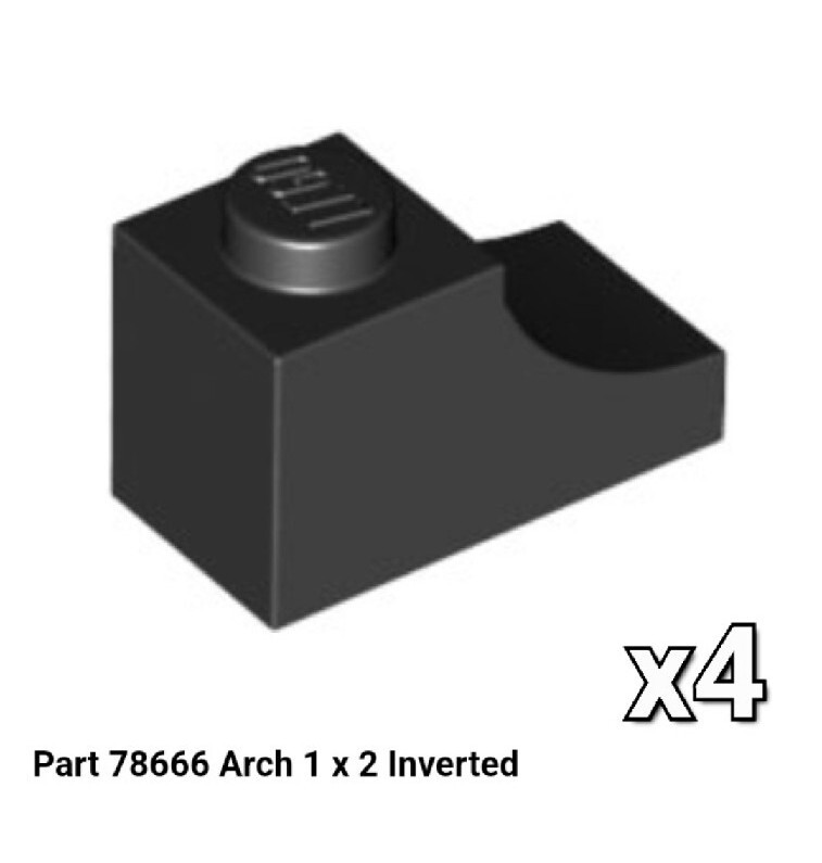 NEW LEGO 78666 Black Arch 1 x 2 Inverted (x4) 6369578 | eBay