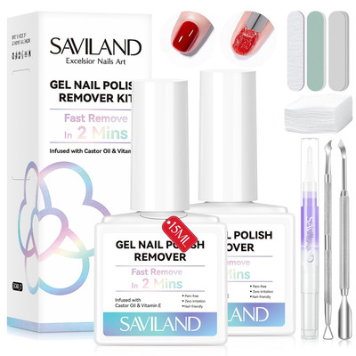 2 Minutes Quick & Easy Gel Nail Polish Remover Kit: 2 PCS Soak-Off Gel Polish Re
