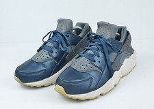 Nike Air Huarache Run Premium TXT Metallic Blue Grey Sneakers Shoes Size 8.5