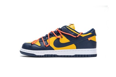 OFF White X Nike Dunk SB Low White Michigan  CT0856-700 Men's shoes