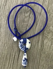 Necklace Ceramic Accessories National Trend Handmade Unique Blue White Porcelain