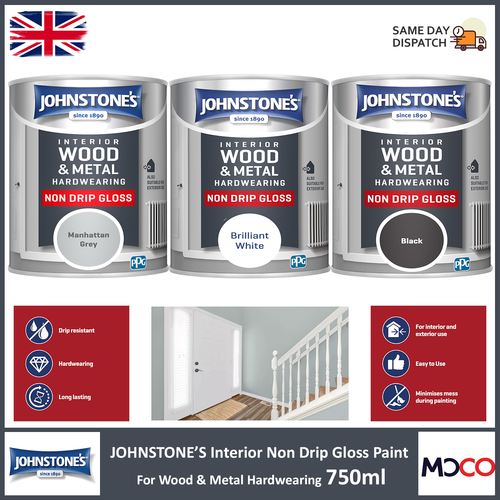Johnstones Paint Non Drip Gloss Wood Metal Interior Exterior