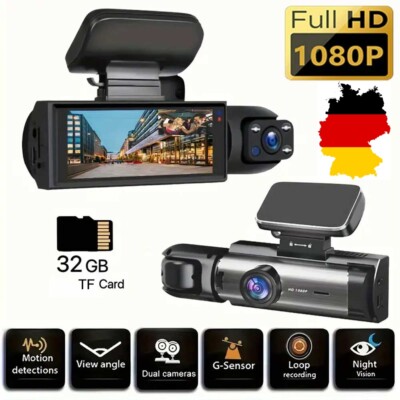 Car Auto KFZ DVR Kamera Video Recorder Dash Cam G-Sensor Camera Dual Lens+32G