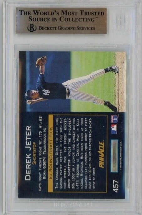 1993 PINNACLE #457 DEREK JETER ROOKIE RC NEW YORK YANKEES POP 8