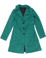 Mossimo Womens Trench Coat Uk 8 Small Green Cotton Zj01