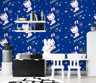 3D White Kitten ZHU1809 Wallpaper Wall Mural Removable Self-adhesive Zoe