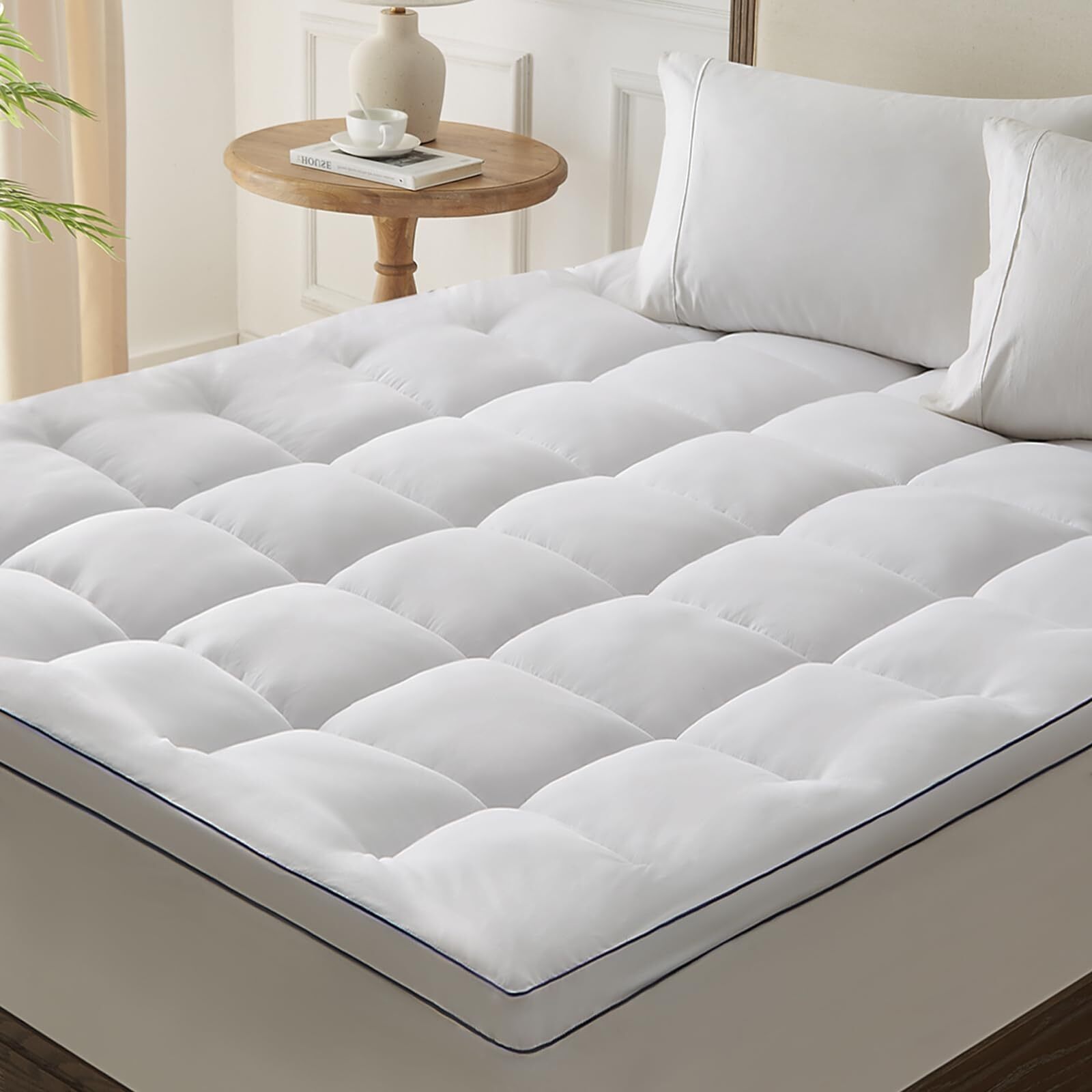 Homemate Mattress Pad Topper - Cooling Mattress Pad Cover Plush Bed Topper Qu...