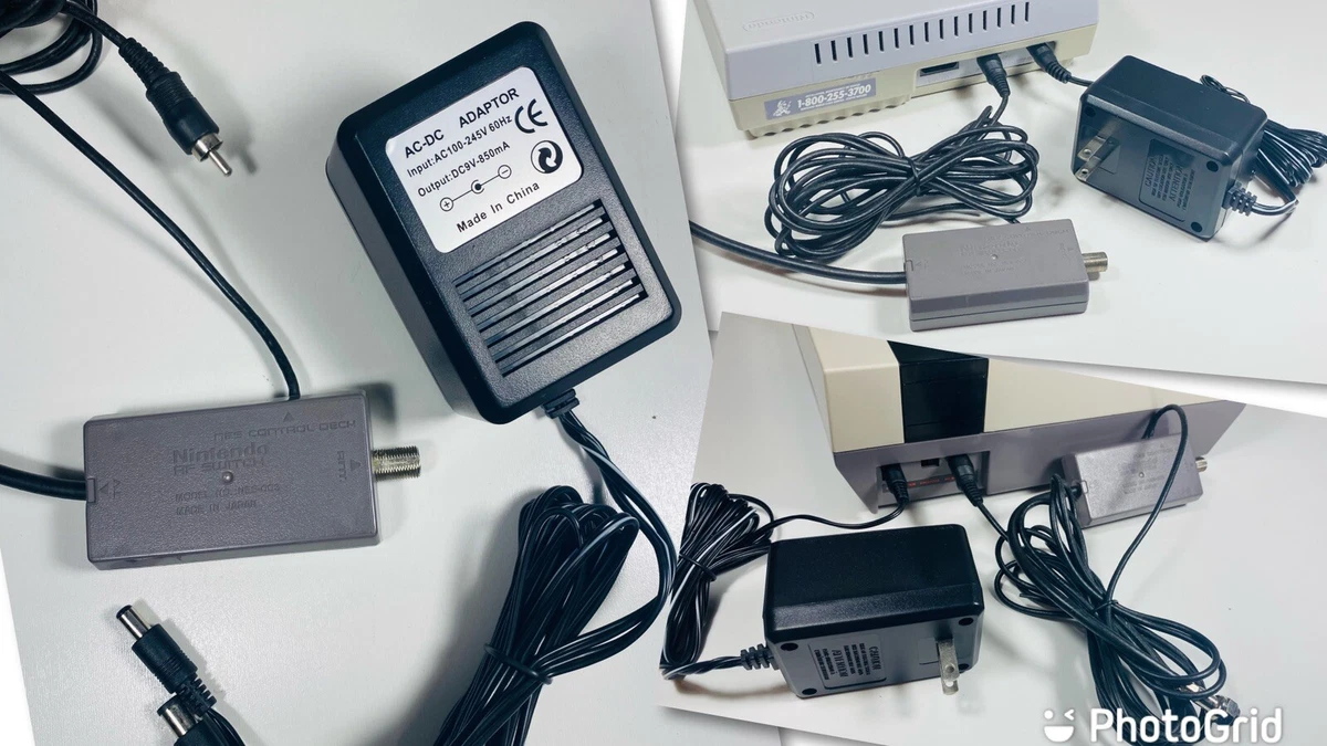 Nintendo SNES NES 003 RF Switch AC Adapter Connect Cables for